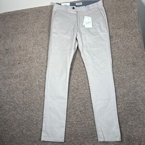 John Henric Soho Beige Chinos Mens 32 Slim Fit‎ Cotton Stretch Pants CHP1D NEW